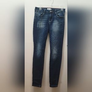 Cello mid rise dark denim straight leg jeans 7 stretch